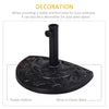 Outsunny 9kg Resin Parasol Base, Half Round Umbrella Stand with Floral Design for Garden, Outdoor, Suitable Umbrella Rod: Î¦3.8cm, Î¦4.8cm, Black