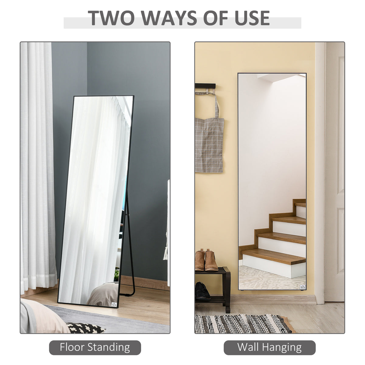 HOMCOM Full Length Mirror in Black