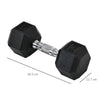 HOMCOM 2x8kg Hex Dumbbell Rubber Weights Sets Hexagonal Gym Fitness Lifting Home