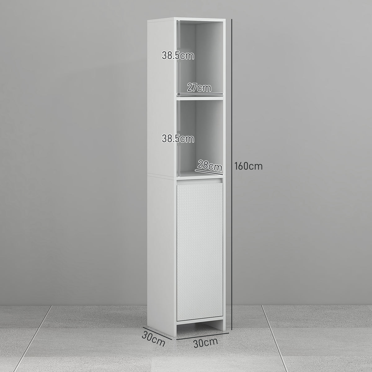 HOMCOM Narrow Bathroom Cabinet in White