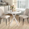 HOMCOM 80cm Industrial Round Dining Table - White