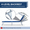 Outsunny Single Sun Lounger, with Awning and Reclining Back - Blue