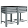 Outsunny Raised Garden Bed with Storage Shelf Steel Elevated Planter Box with Legs for Outdoor Vegetables Flowers