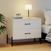 Nightstand with 2 Removable Drawers and Heavy Duty Metal Legs-White