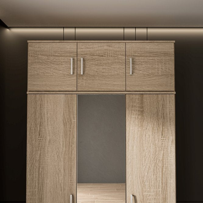 Niko 123cm 3 Door Wardrobe Top Unit (NIKN83) in Sonoma Oak
