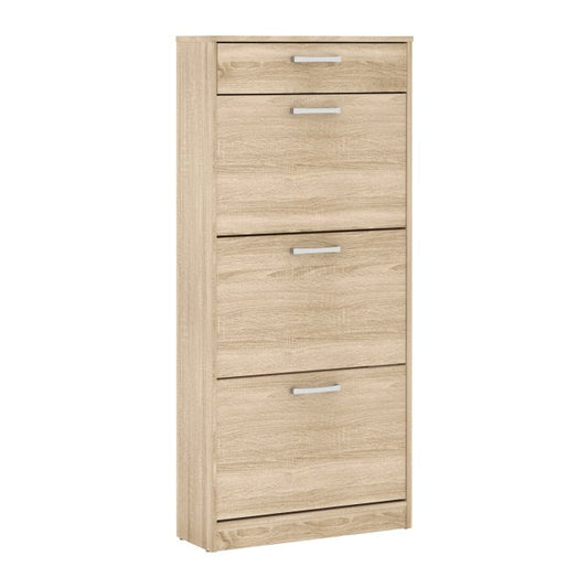 Niko 59cm 3 Tier Shoe Cabinet with Drawer (NIKD311) in Sonoma Oak