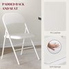 HOMCOM Set of Two Cushioned Folding Chairs - White