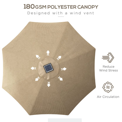 Outsunny 3m Parasol in Khaki