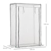 Outsunny 100 x 50 x 150cm Tomato Greenhouse with Roll-up Door, Mini Greenhouse with PE Cover, Outdoor Grow House Small Green House for Yard, Balcony, Garden, White