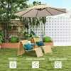 Outsunny 3(m) Garden Cantilever Parasol with Cover and Wind Protection Strap, Round Overhanging Umbrella with Crank Handle and Tilt, Banana Patio Umbrella for Outdoor Sun Shade, UPF50+, Khaki