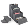 4-Step Non-slip Foldable Dog Stairs  with Adjustable Steps-Grey