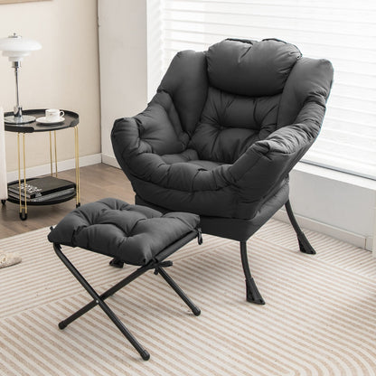 Lazy Chair with Ottoman-Grey