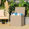 Outdoor Storage Shed with Handles and Lockable Lid-Coffee