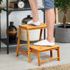 Bamboo Footstool with 2 Steps