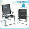 2 Piece Patio Folding Dining Chair Set with Weather-resistant Fabric-Black