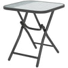 Outsunny Foldable Garden Table Square Folding Table for Patio Garden 45 x 45 x 50Hcm Black