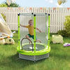AIYAPLAY 4.6ft Toddler Trampoline w/ Safety Enclosure Net, for Indoor Outdoor Use, Ages 3-6 Years, Green
