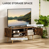 HOMCOM TV Stand up to 55 Inches, TV Unit with Open Shelves and Cable Holes - Brown