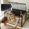 PawHut Hamster Cage Steel Chewproof with Openable Top, Deep Burrow for Dwarf Syrian Hamster, Gerbil, Rats, 81 x 51 x 53 cm