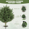 HOMCOM 60 cm Artificial Cypress Tree with Ground Stake, Set of 2 Artificial Plants for Indoor & Outdoor, UV Resistant, Green