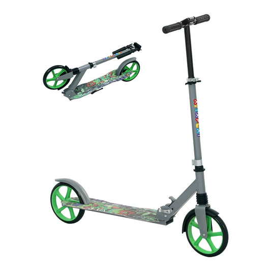 AIYAPLAY Foldable Kids Scooter with Adjustable Handlebar in Green
