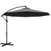 Outsunny 3m Overhanging Cantilever Parasol, with Cross Base - Grey