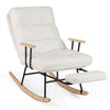 Nursery Rocking Chair Teddy Velvet Upholstered Rocking Chair-White