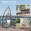 Outsunny Hammock Chair Stand Only, Hanging Chair Stand with X-Shape Base, Heavy Duty Steel Single Hammock Egg Swing Frame for Indoor Outdoor, 150 KG Load Capacity Black