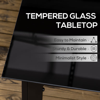 Outsunny Outdoor Dining Table for 6 in Black