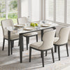 HOMCOM Dining Table for 4, Modern Kitchen Table with Sintered Stone Tabletop, Metal Legs, White