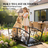 Outsunny 1.2M Metal Garden Bridge with Safety Railings, Outdoor Pond Bridge, Arch Decorative Footbridge for Creek Stream