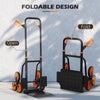 DURHAND Six-Wheel Folding Sack Barrow Trolley - Black/Orange