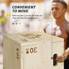 HOMCOM 3-in-1 Wooden Plyo Box, Plyometric Jump Box with Handle Openings for Home Gym, 12