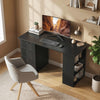 HOMCOM Computer Desk, Writing Table, PC Workstation with 3 Storage Shelves and Drawers, Handle, for Home Office, Black