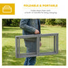 PawHut Rabbit Hutch Outdoor, Foldable Guinea Pig House with Openable Top, for 3 Bunnies, Ducks, Chickens, 110 x 105 x 50 cm