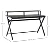 HOMCOM Gaming Desk Writing Racing Computer Table Workstation with Headphone Hook Curved Front Adjustable Feet for Home Office Use 140 x 60cm