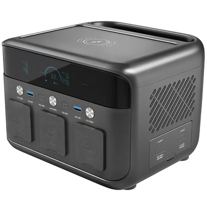 HOMCOM Portable Power Station with LiFePO4 Battery, 1.5H Fast Charge, Camping Power Pack with 600W AC/USB-A & USB-C Output