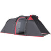Outsunny 2-3 Person Tunnel Tent with Sewn-in Groundsheet, Air Vents, Rainfly, 2000mm Water Column, Camping Tent with 1 Bedroom, Inbuilt Porch, Living Area for Camping, Hiking, Grey
