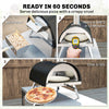 Outsunny Outdoor Pizza Oven Foldable Legs Pellet Wood Fired Pizza Maker w/ 12