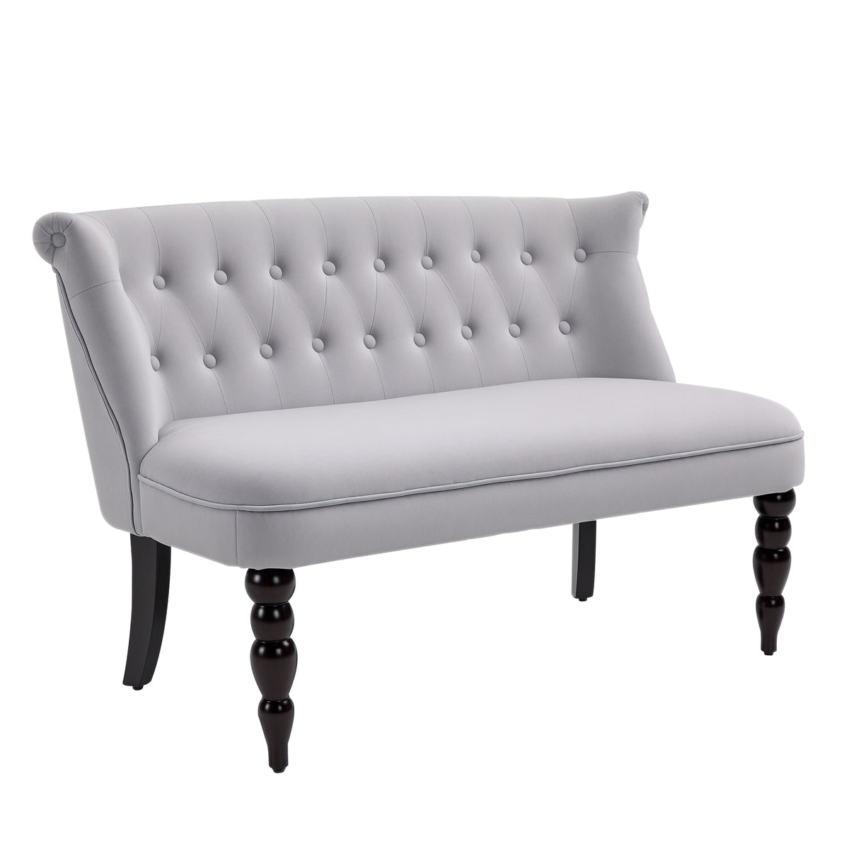 HOMCOM Velvet 2 Seater Sofa in Grey