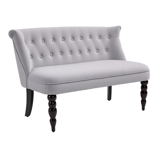 HOMCOM Velvet 2 Seater Sofa in Grey