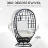 Outsunny 360 Swivel Egg Chair, Garden Rattan Swivel Chair with Thickened Cushion and Pillow, 150 KG Capacity for Indoor Outdoor, Balcony, Patio, Black