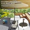 Outsunny Parasol Base, Umbrella Base with Wheels Cast Iron Effect, for Umbrella, Canopy, Weather Resistant, Bronze Tone