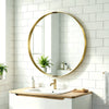 HOMCOM Round Wall Mirror 61 cm, Wall Mounted Bathroom Mirror with Tempered Safety Glass and Aluminium Alloy Frame, Gold Tone
