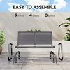 Outsunny 2-Person Outdoor Glider Bench Patio Double Swing Gliding Chair Loveseat w/Power Coated Steel Frame for Garden Patio Porch, Grey