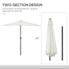 Outsunny 2.7m Garden Half Parasol, Outdoor Balcony Umbrella with 5 Steel Ribs, Patio Sun Shade, Cream White