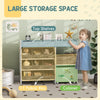 AIYAPLAY Kids Toy Storage Unit with 11 Bins, Cabinet, Top Shelves, 3 Stickers, for Nursery, Playroom, White