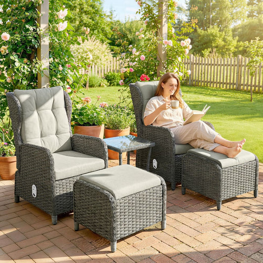 Outsunny 5 Piece Garden Furniture Set in Cream