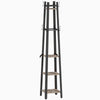 HOMCOM Industrial-Style Four Shelf Coat Stand - Grey/Black