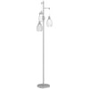 HOMCOM 3-Light Floor Lamp, 170cm Industrial Dimmable Standing Lamp with Steel Wire Cage Lampshades for Living Room, Bedroom, Dining Room, Study, Silver Tone